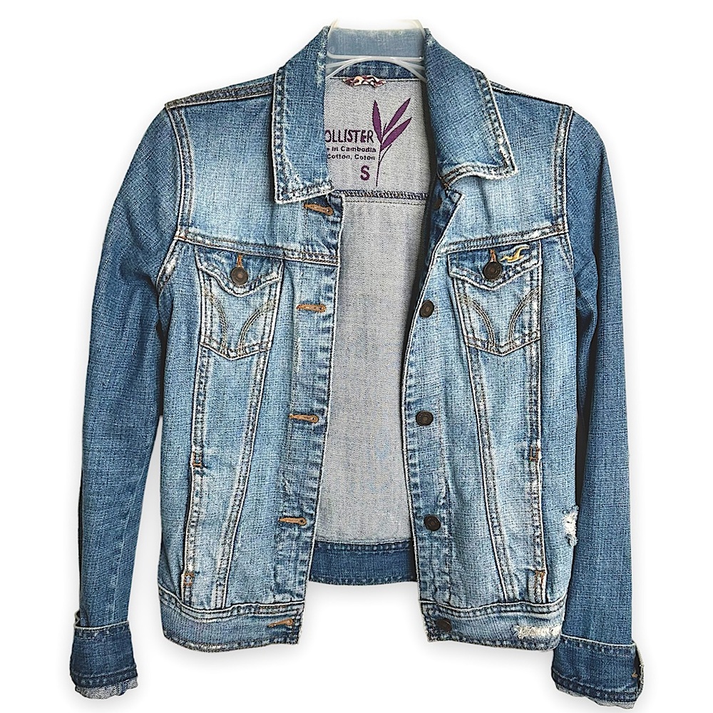 Vintage Hollister Women’s Distressed Denim Jacket, size Small
